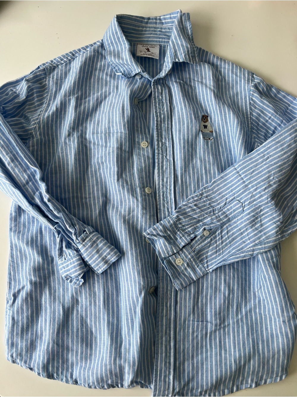 Who.A.U Light Blue & White Striped Button-Up Shirt